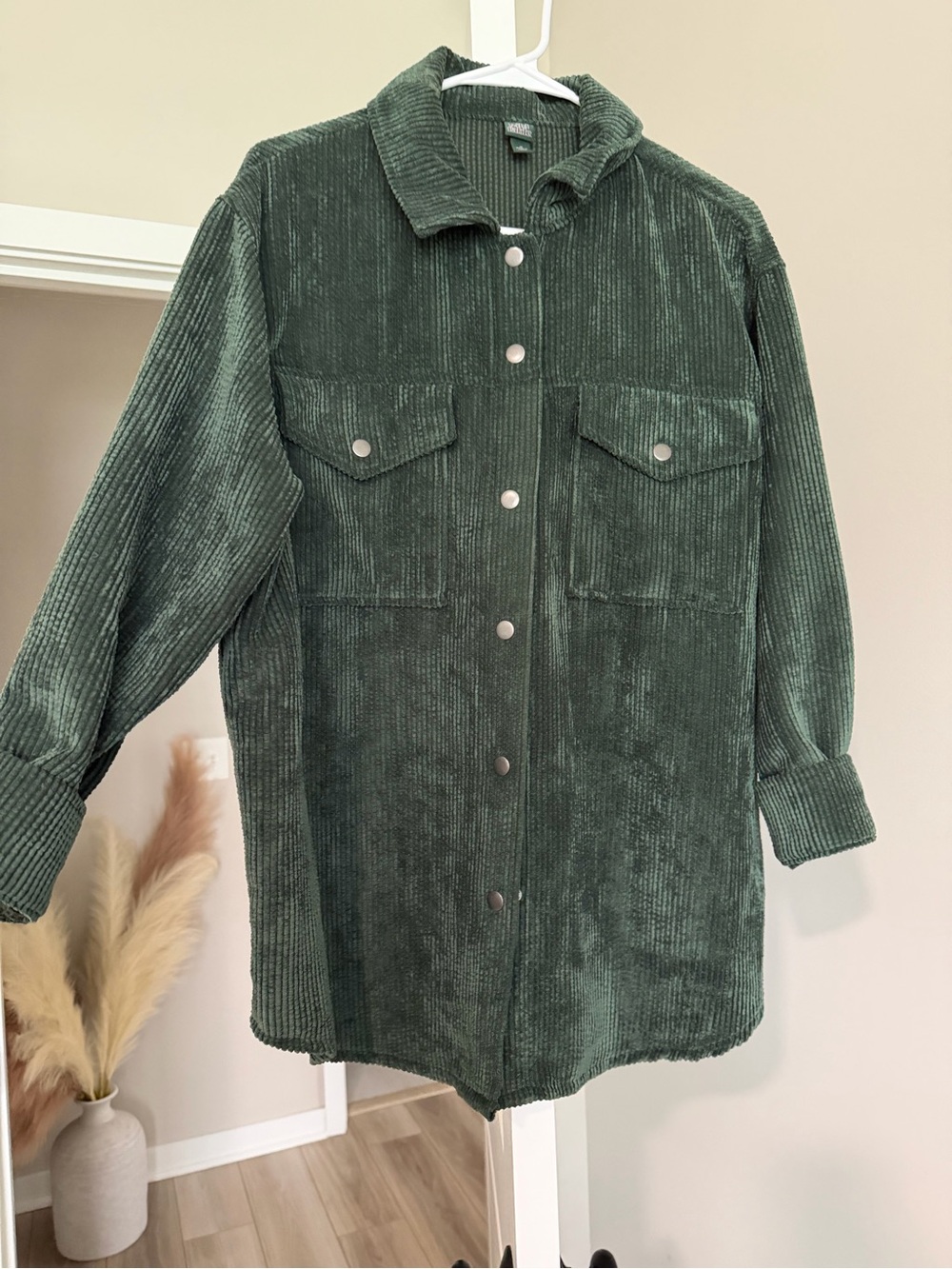 wild fable Dark Green Corduroy Snap-Front Jacket